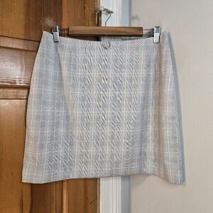 H&M NWT Classic Gray Pinstripe Plaid Skirt Sz 10